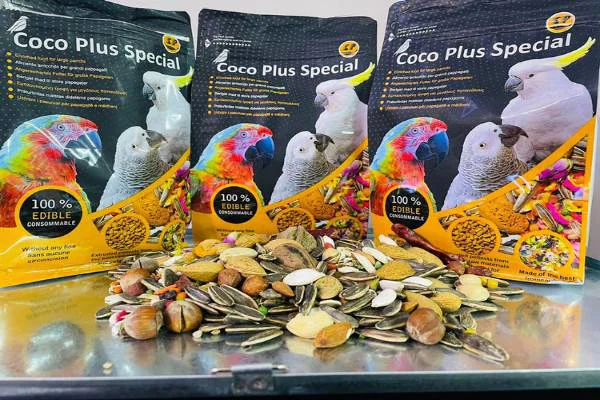 دانه کوکو پلاس اسپشیال خوراک طوطی کاسکو آرا ملنگو شاه طوطی