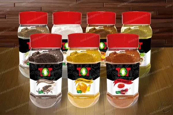  طراحی و چاپ انواع لیبل ادویه پشت چسب دار و مقوایی 