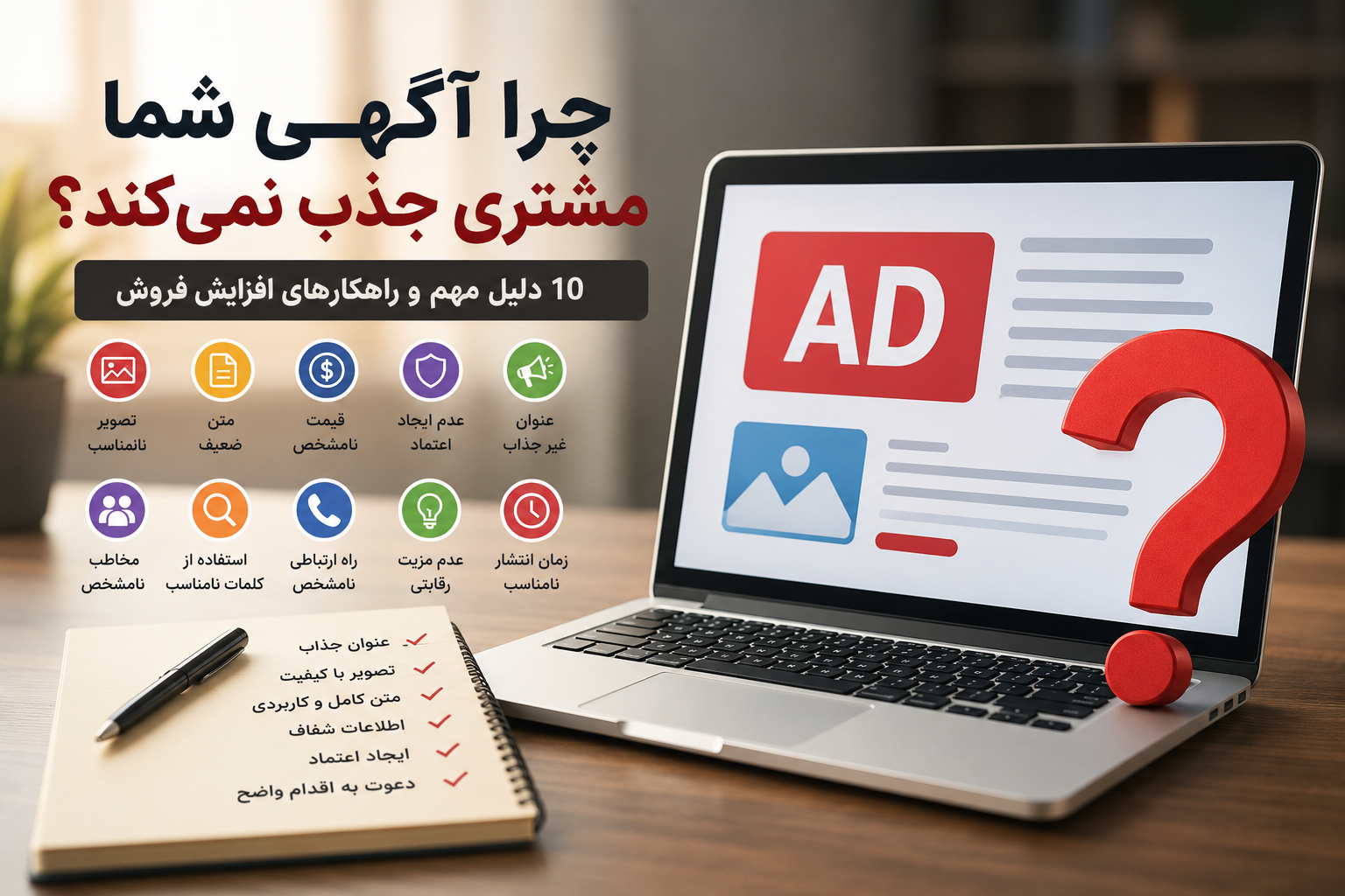 چرا آگهی مشتری جذب نمی‌کند
